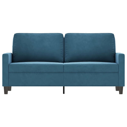 2-seater velvet sofa 140 cm blue