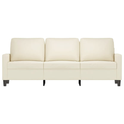Sofá de 3 lugares 180 cm veludo cor creme