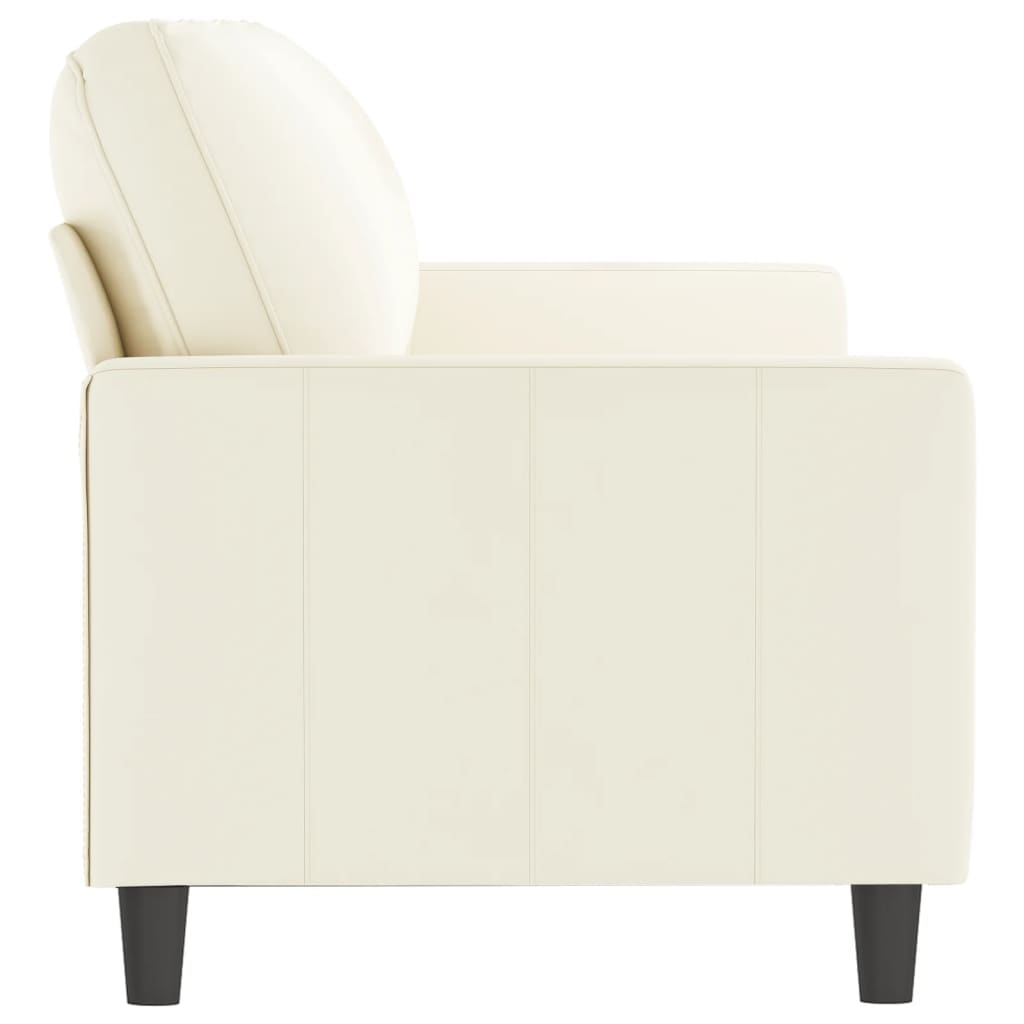 Sofá de 3 lugares 180 cm veludo cor creme