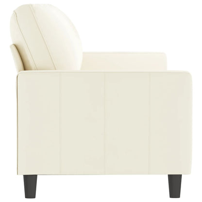 Sofá de 3 lugares 180 cm veludo cor creme
