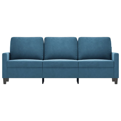 3-seater sofa 180 cm blue velvet