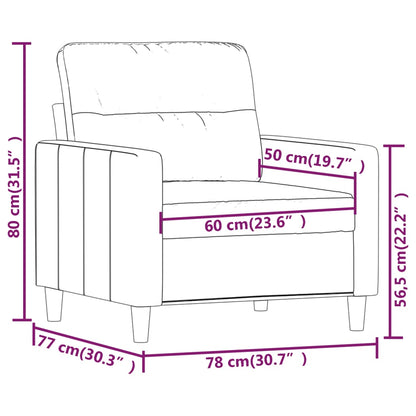 Poltrona 60 cm tecido castanho