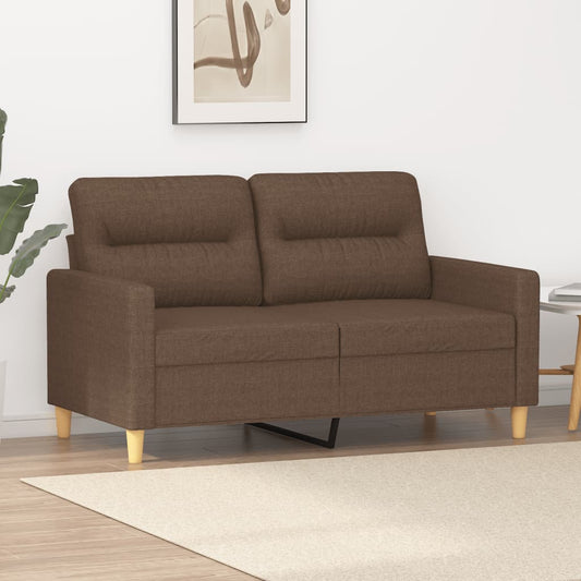 2-seater sofa in brown fabric 120 cm