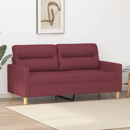 2-seater sofa in 140 cm red fabric