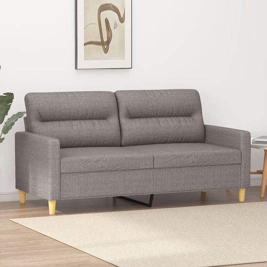 2-seater sofa in 140 cm grey-brown fabric