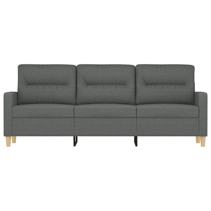 Sofá de 3 lugares 180 cm tecido cinza-escuro