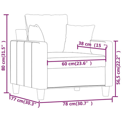 60 cm armchair in cream-colored fabric