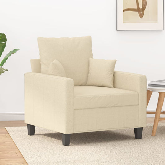 60 cm armchair in cream-colored fabric