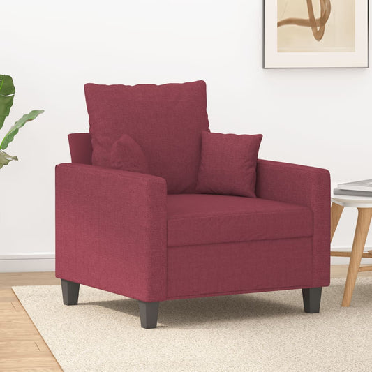 60 cm armchair in red dyed fabric