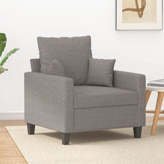 60 cm grey-brown fabric armchair