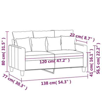 Sofá de 2 lugares 120 cm tecido amarelo-claro
