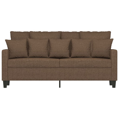 2-seater sofa in brown fabric 140 cm