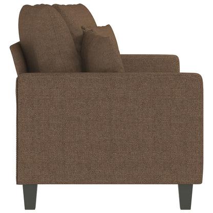 2-seater sofa in brown fabric 140 cm