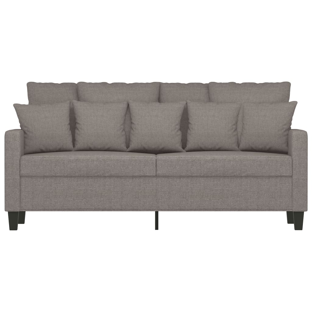 Sofá de 2 lugares tecido 140 cm cinzento-acastanhado
