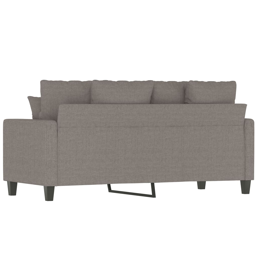 Sofá de 2 lugares tecido 140 cm cinzento-acastanhado