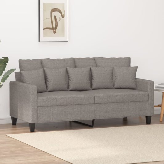 2-seater sofa in 140 cm grey-brown fabric