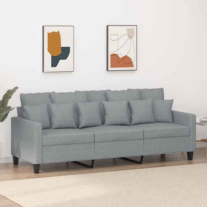 3-seater sofa 180 cm light grey fabric