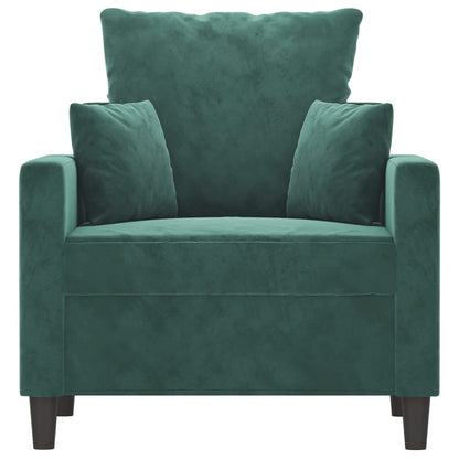 Poltrona 60 cm veludo verde-escuro
