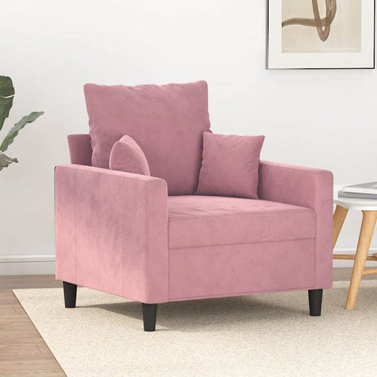 60 cm pink velvet armchair