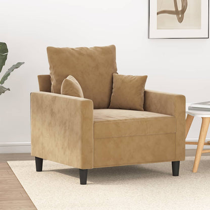 60 cm brown velvet armchair