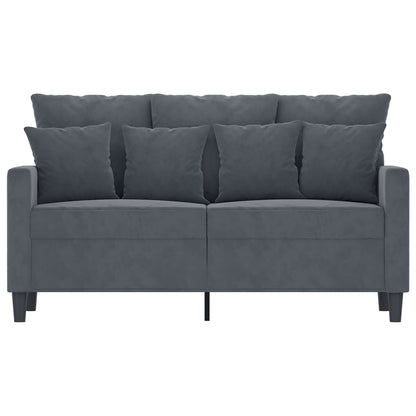 Sofá de 2 lugares 120 cm veludo cinza-escuro