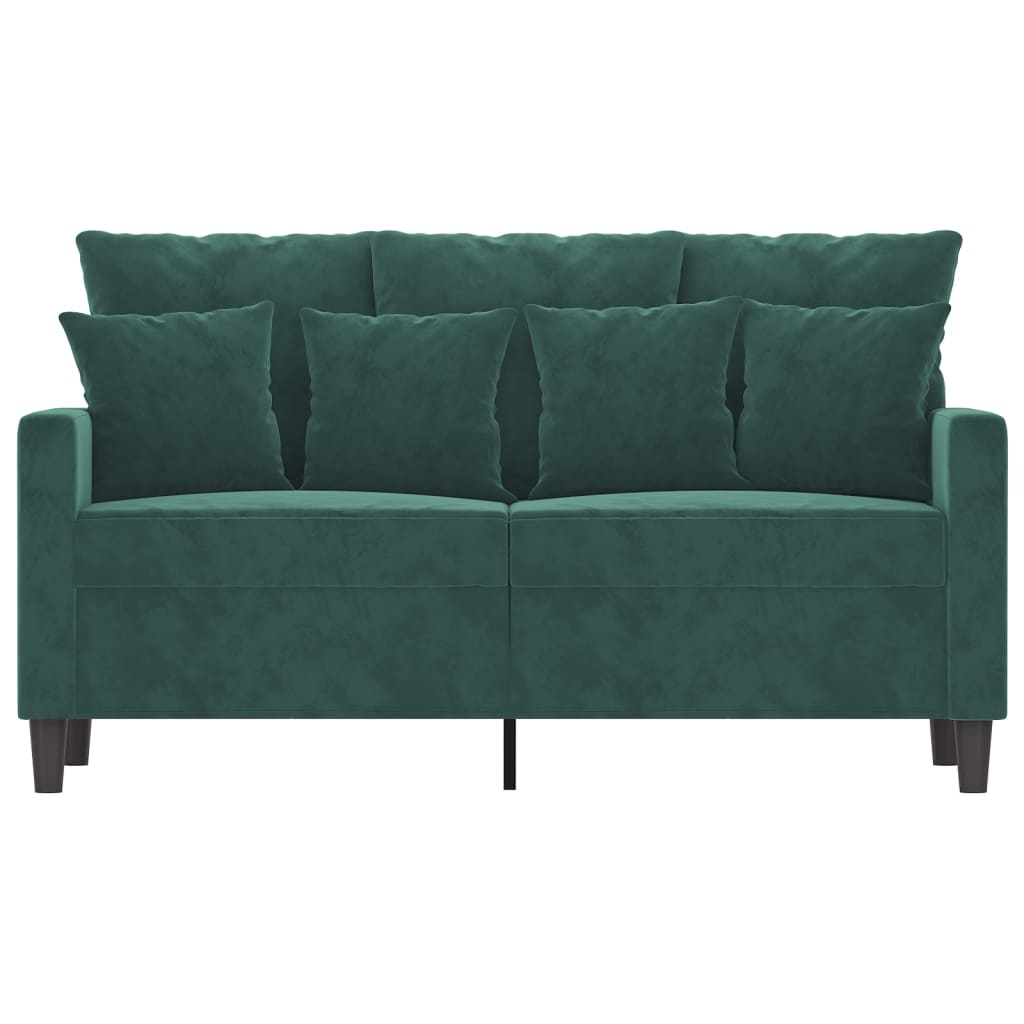 Sofá de 2 lugares 120 cm veludo verde-escuro