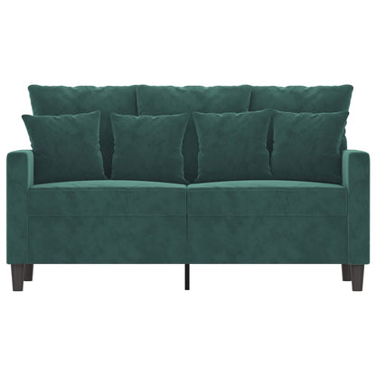 Sofá de 2 lugares 120 cm veludo verde-escuro