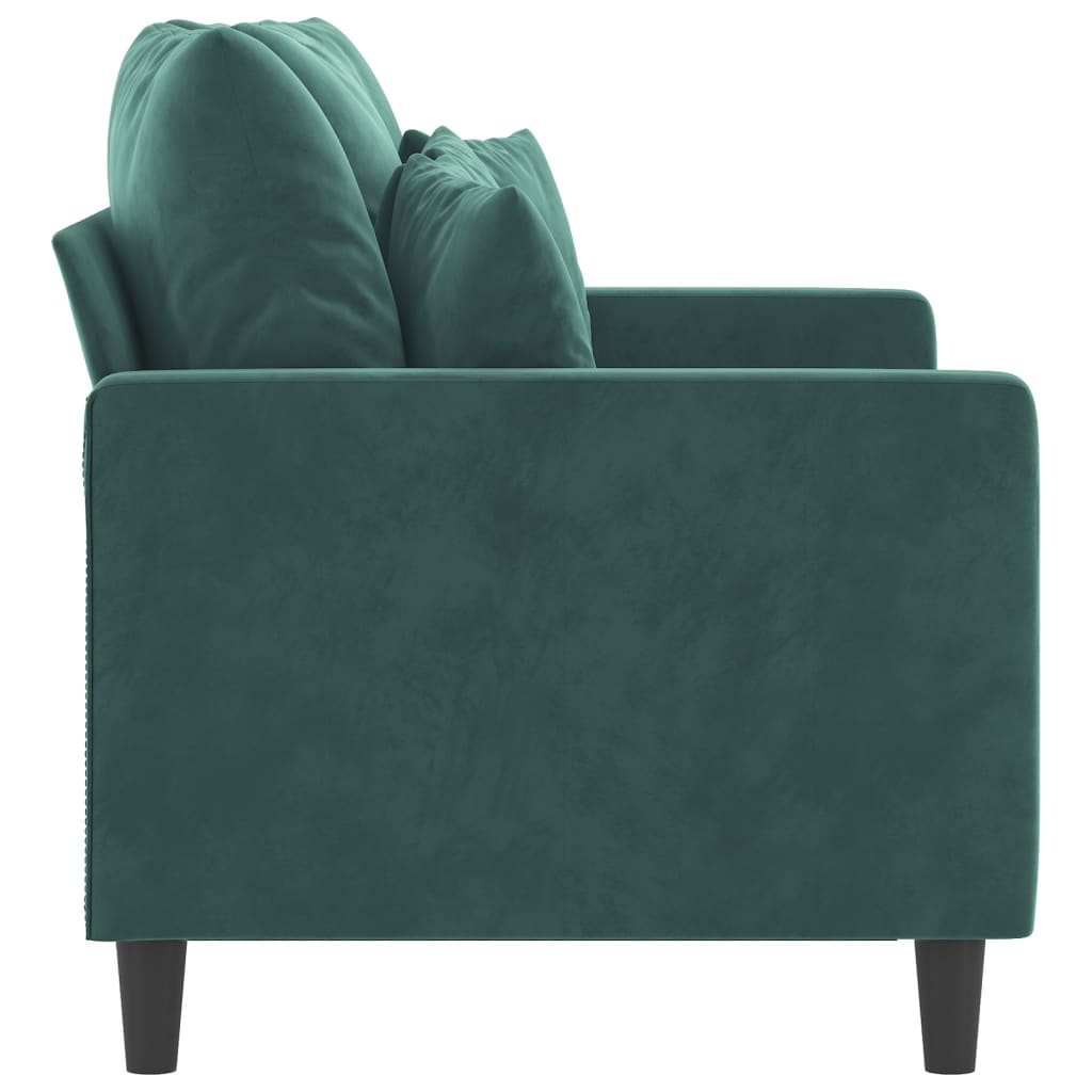Sofá de 2 lugares 120 cm veludo verde-escuro