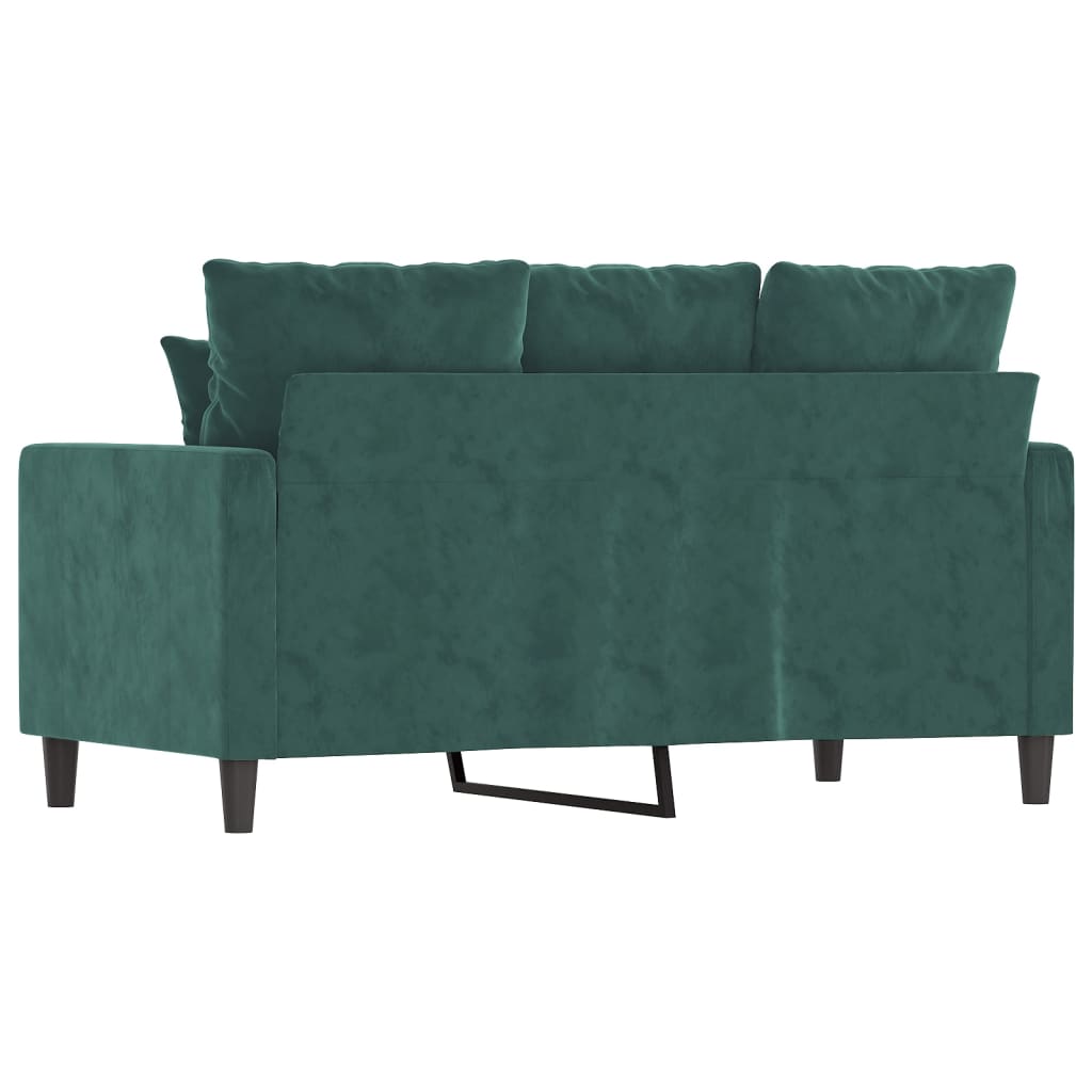 Sofá de 2 lugares 120 cm veludo verde-escuro