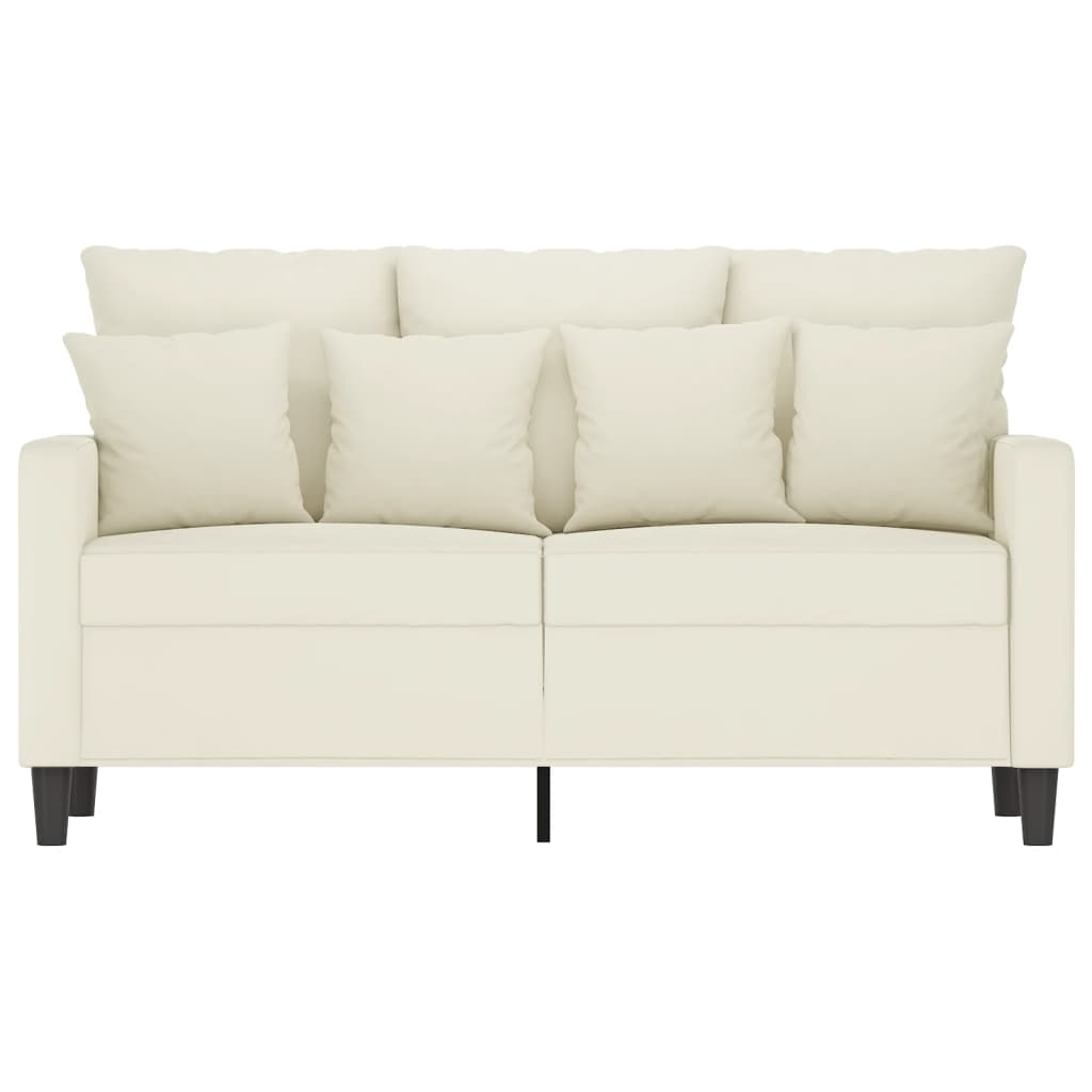 Sofá de 2 lugares veludo 120 cm cor creme