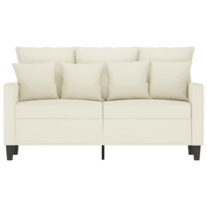 Sofá de 2 lugares veludo 120 cm cor creme