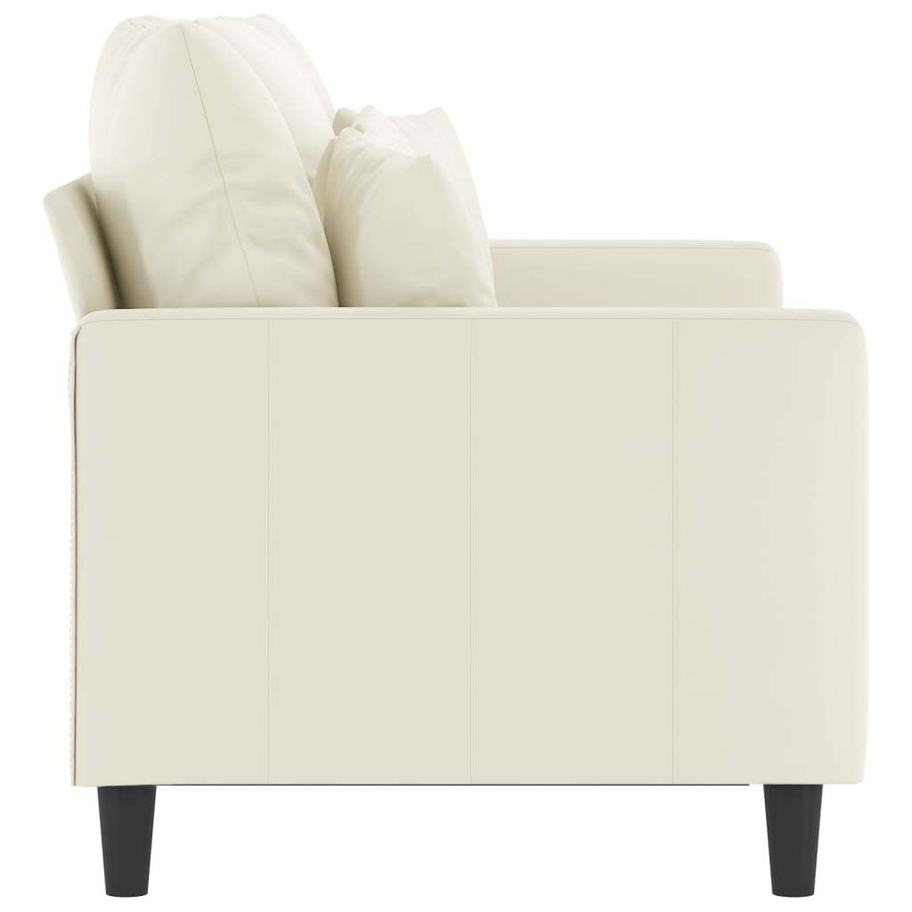 Sofá de 2 lugares veludo 120 cm cor creme