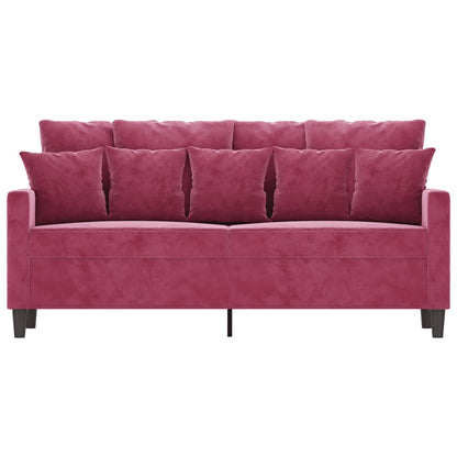Sofá de 2 lugares veludo 140 cm vermelho tinto