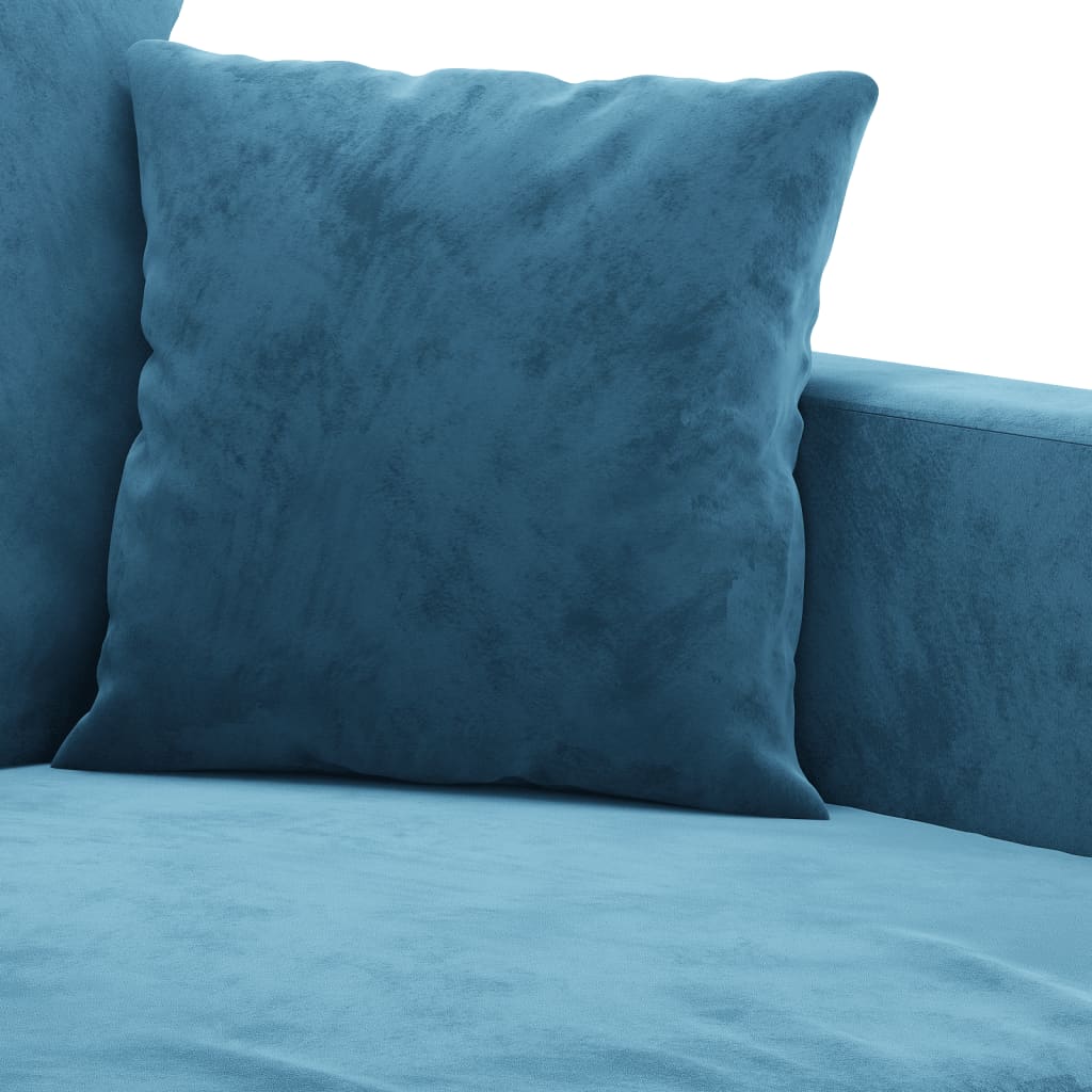 2-seater velvet sofa 140 cm blue