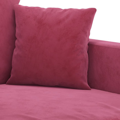 3-seater velvet sofa 180 cm red