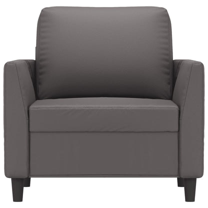 Poltrona 60 cm couro artificial cinzento
