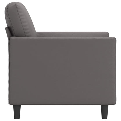 Poltrona 60 cm couro artificial cinzento