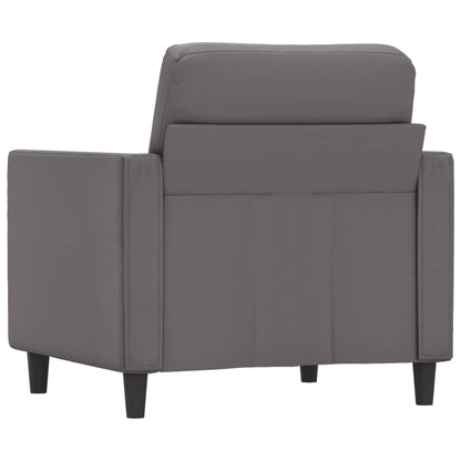 Poltrona 60 cm couro artificial cinzento