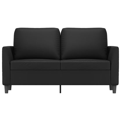 Sofá de 2 lugares 120 cm couro artificial preto