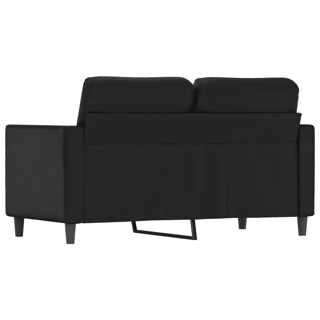 Sofá de 2 lugares 120 cm couro artificial preto