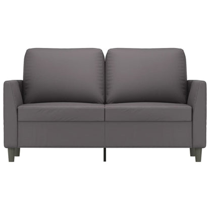 Sofá de 2 lugares 120 cm couro artificial cinza