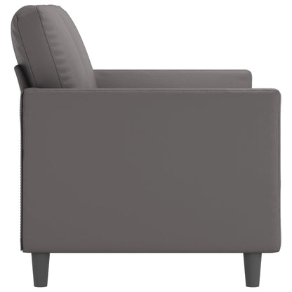 Sofá de 2 lugares 120 cm couro artificial cinza