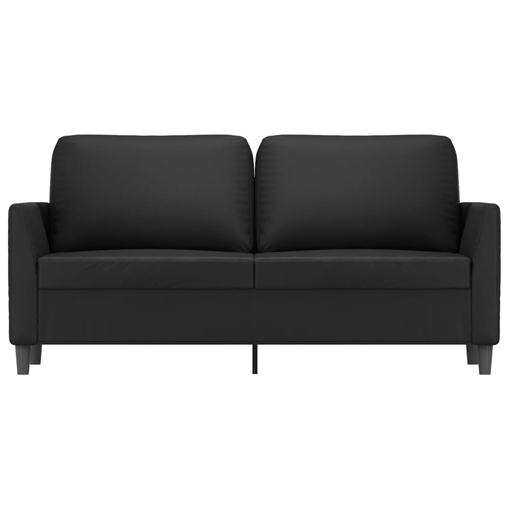 2-seater sofa 140 cm black faux leather