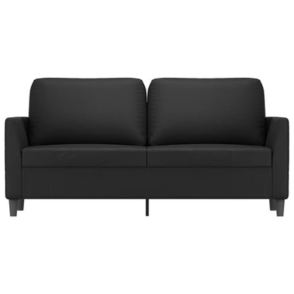 2-seater sofa 140 cm black faux leather