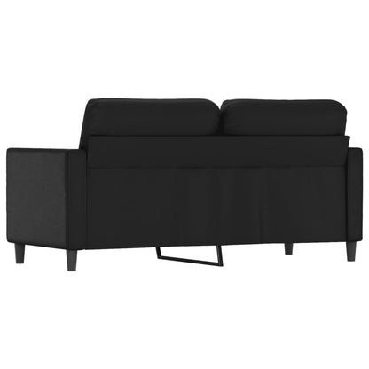 2-seater sofa 140 cm black faux leather