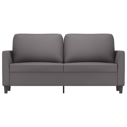 Sofá de 2 lugares 140 cm couro artificial cinza