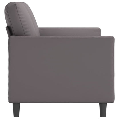 Sofá de 2 lugares 140 cm couro artificial cinza