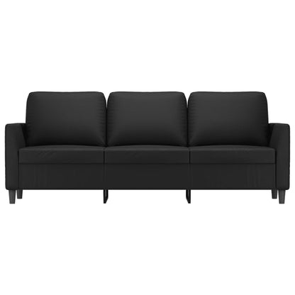 3-seater sofa 180 cm black faux leather