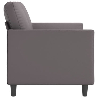 Sofá de 3 lugares 180 cm couro artificial cinza