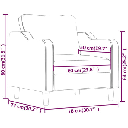 60 cm light grey fabric armchair